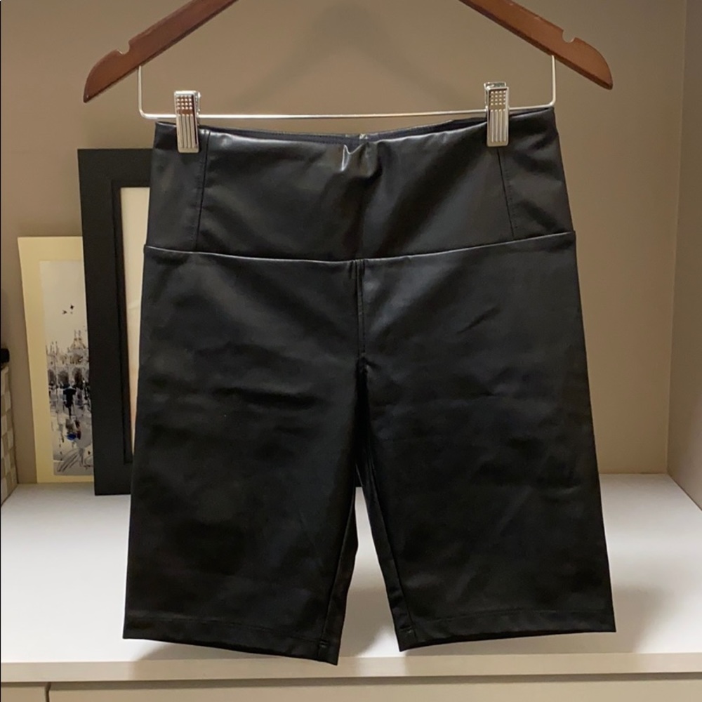 Faux leather shorts